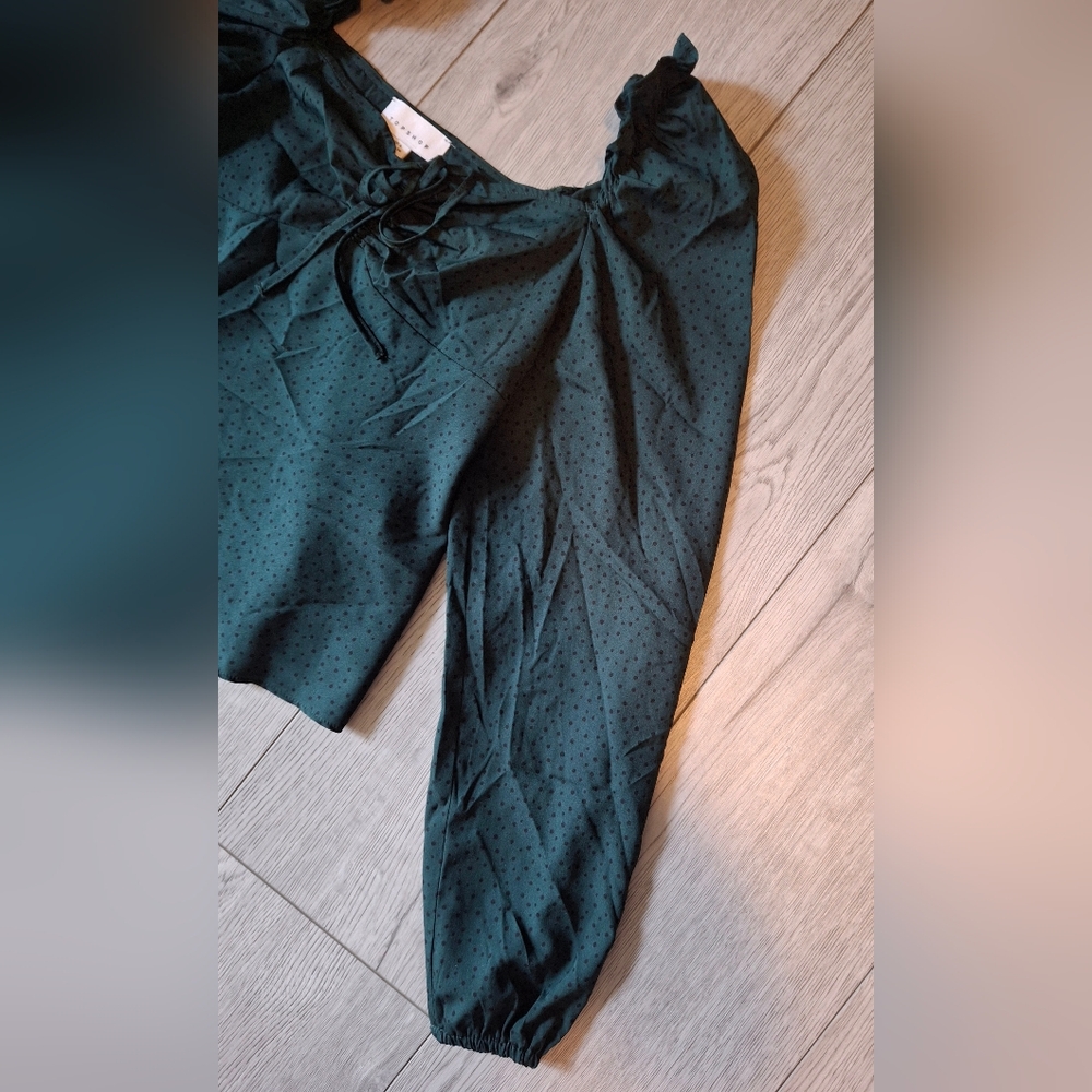 Topshop cropped long sleeve blouse